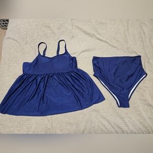 Maternity Two Pieve Navy Swim Suit